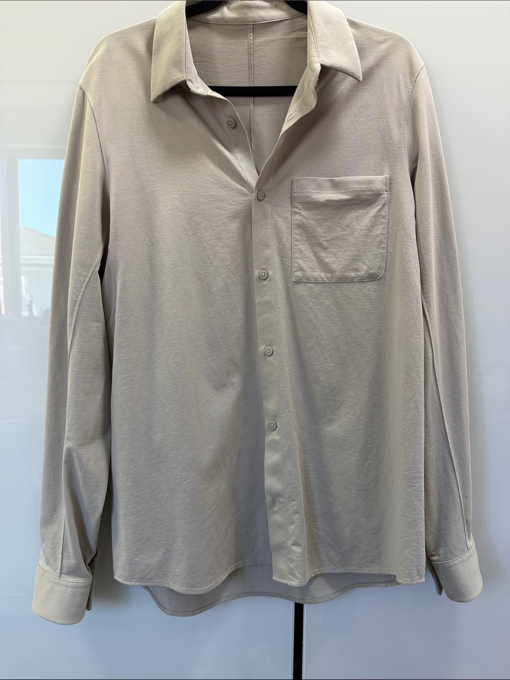 Lululemon Men's Casual Long-Sleeve Button Shirt - Beige